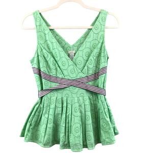 Adille ANTHROPOLOGIE Womens Size 2 Sleeveless Top Green Tie